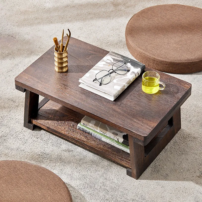 Solid Wood Japanese Folding Tea Table 60 cm Rectangular Coffee