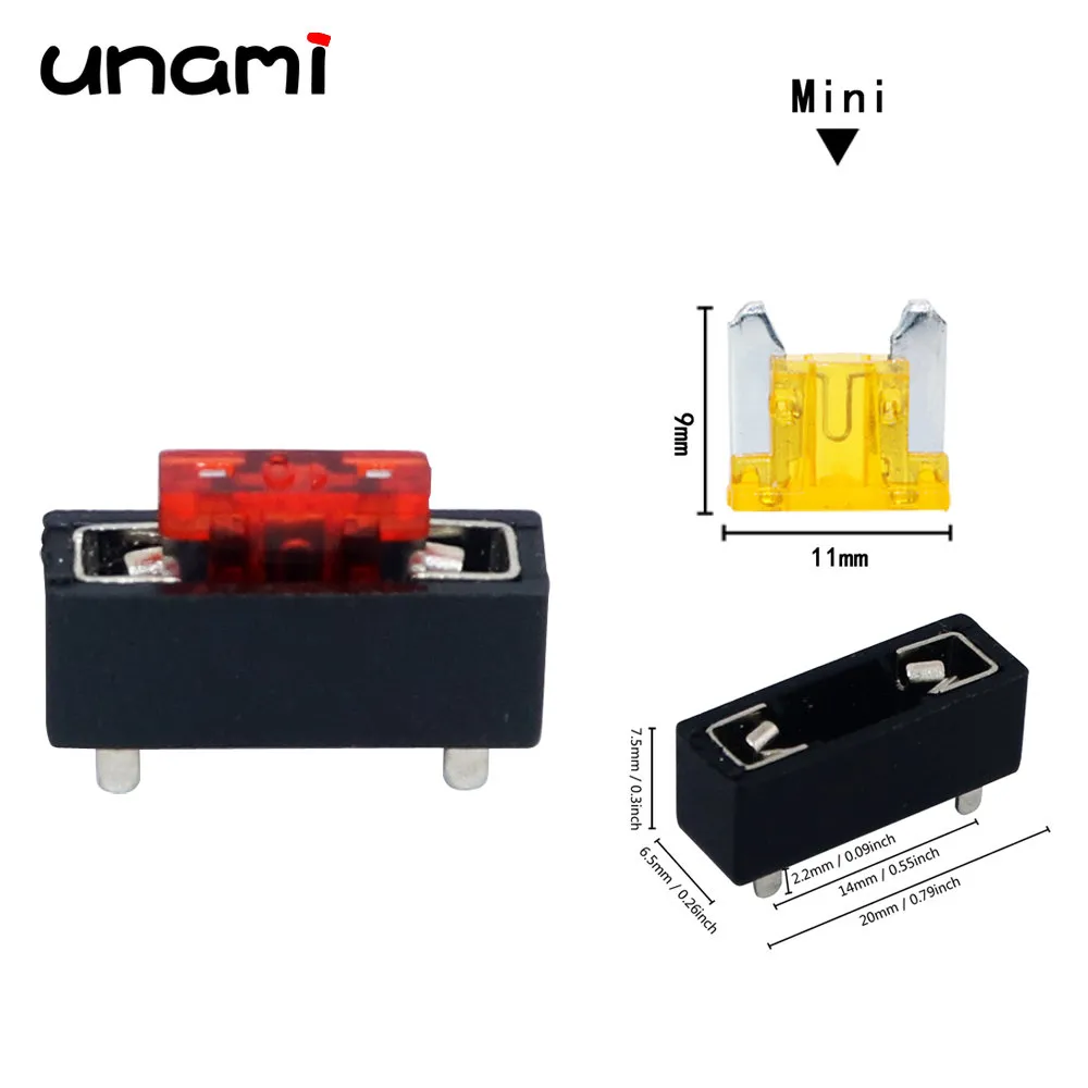 PCB Panneau Moup de support Blocs de sécurité Terminaux de sécurité Micro MIMI MIDE MIDE SME SIÈGE DE FUSE DE CLIPS PLASTIQUE UNIVERSEL