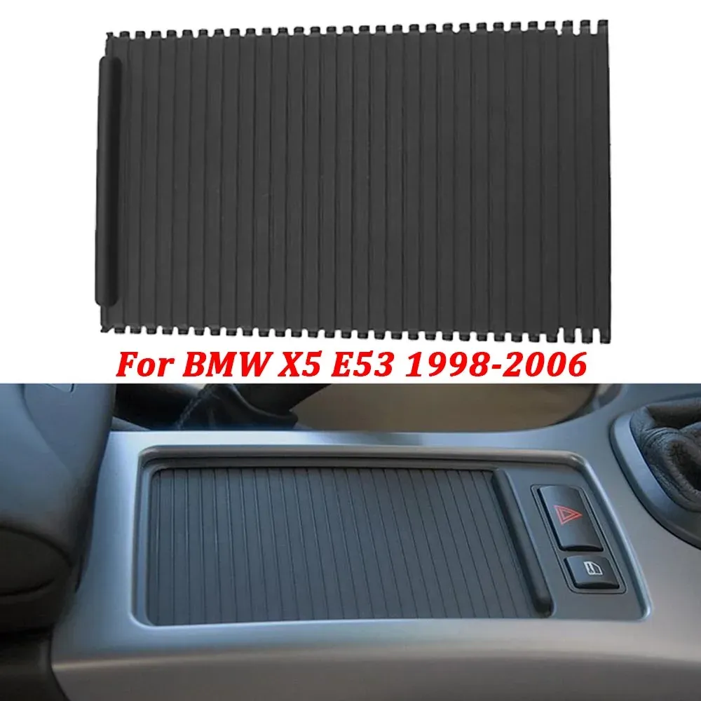 BMW X5 E53 1998-2006カーセンターコンソールスライディングシャッターシャッターカップホルダーローラーブラインドカバ​​ー交換車のインテリアアクセサリー