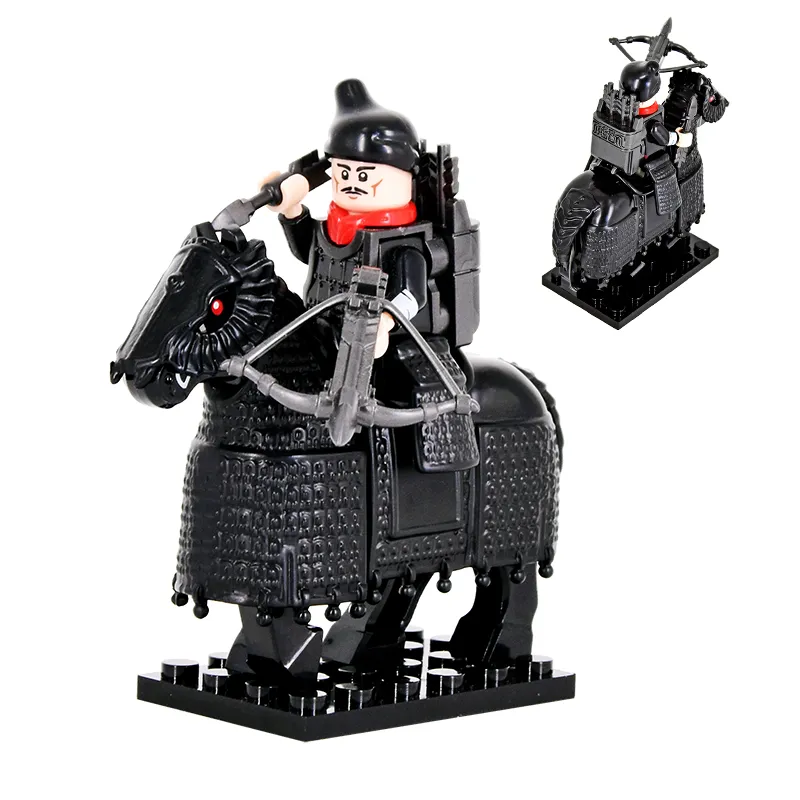 Ancient China Medieval Horse Knight Warrior Armor Figure Blocks