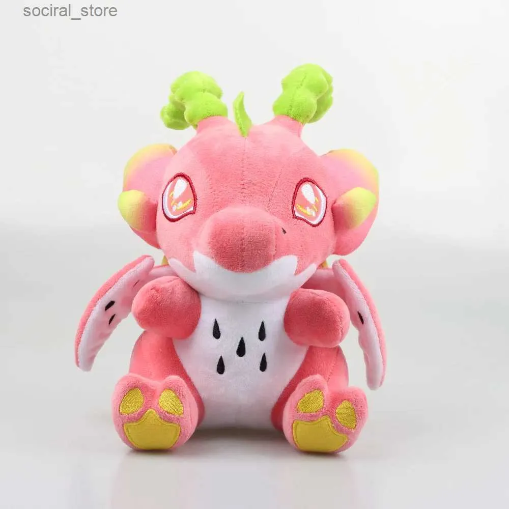 Gevulde pluche dieren 25 cm/9.84in schattige Dragon Fruit Dragon Plush Toys Gevulde Dragon Dierlijke Dolls Pitaya Toys Kawaii Plushies cadeau voor kinderen L411