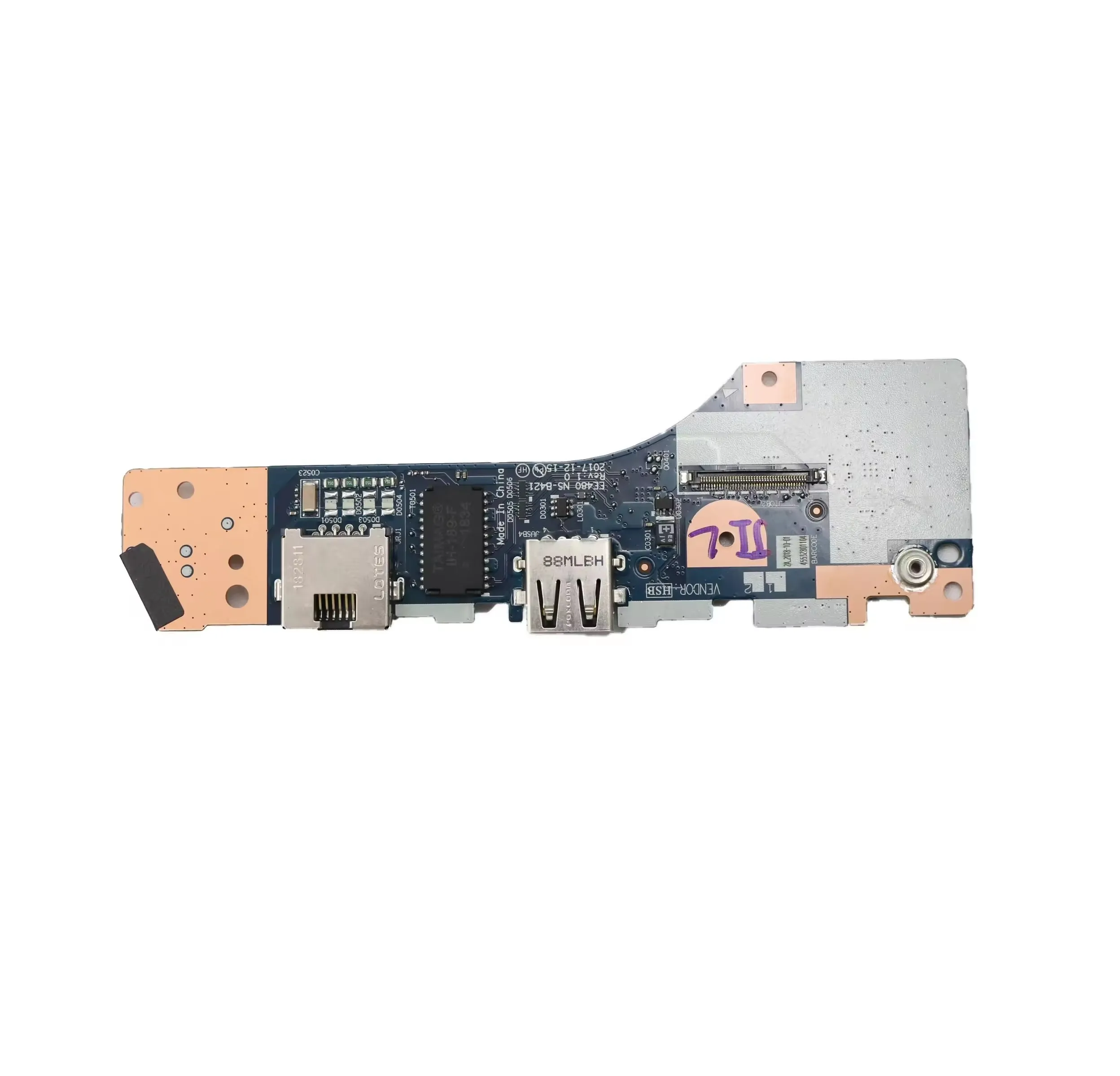 Carte Web de la carte USB Board Board d'E / S pour Lenovo ThinkPad E480 E485 ordinateur portable 01LW175 02DL621