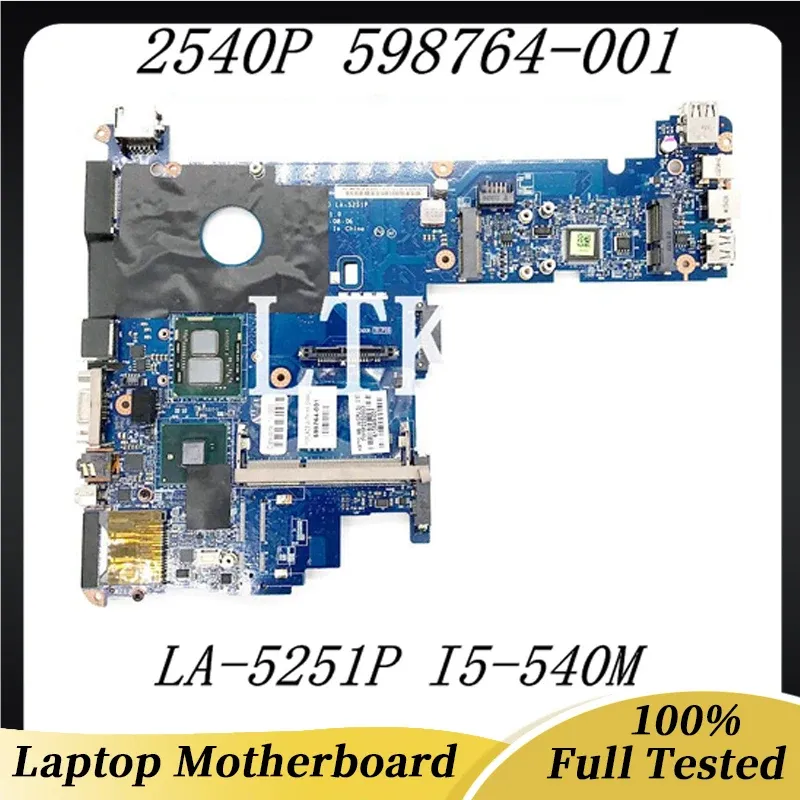 Motherboard 598764001 598764601 610549001 For HP ELITEBOOK 2540P Laptop Motherboard LA5251P W/ I5540M CPU QM57 GMA 100% Full Tested OK