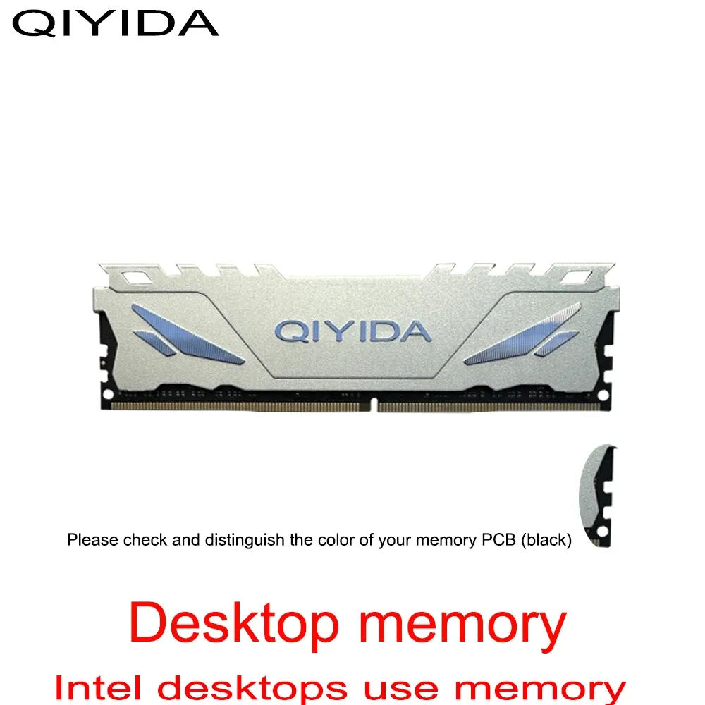 Rams Qiyida DDR4 White Desktop Memory RAM 8GB PC4 2133 MHz lub 2400 MHz 2666MHz 3200 MHz Pulpit z radiatorem 8G RAM