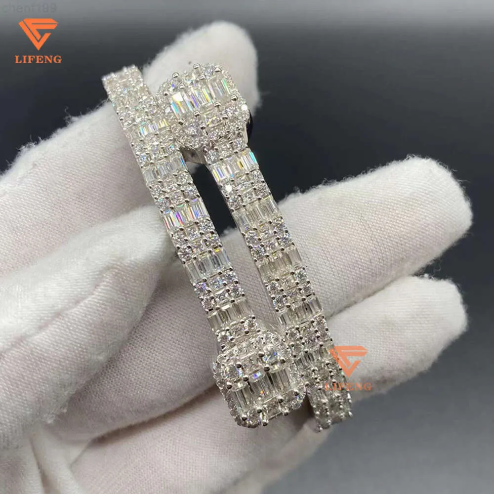 Hot Selling Jewelry Fashion D VVS Moissanite Diamond Bracelet 925 Pulseira de clássicos de prata para homens e mulheres