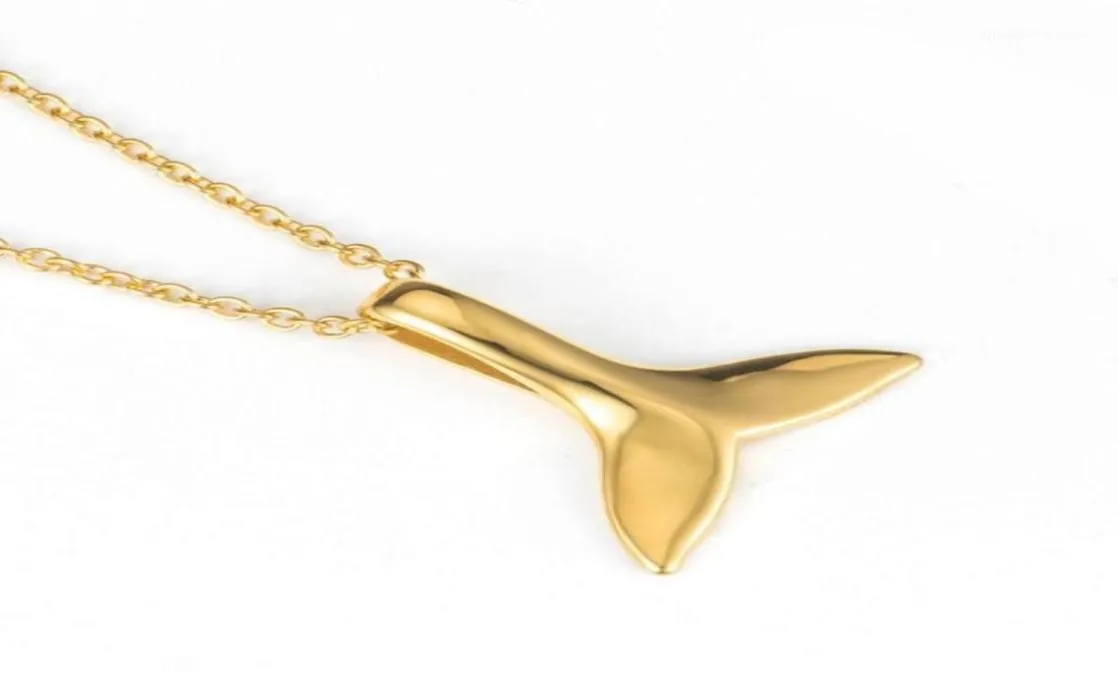 Hänge halsband chic charm guld sjöjungfisk fisk svans uttalande för kvinnor rostfritt stål djur svansar halsband smycken accessorie12974643