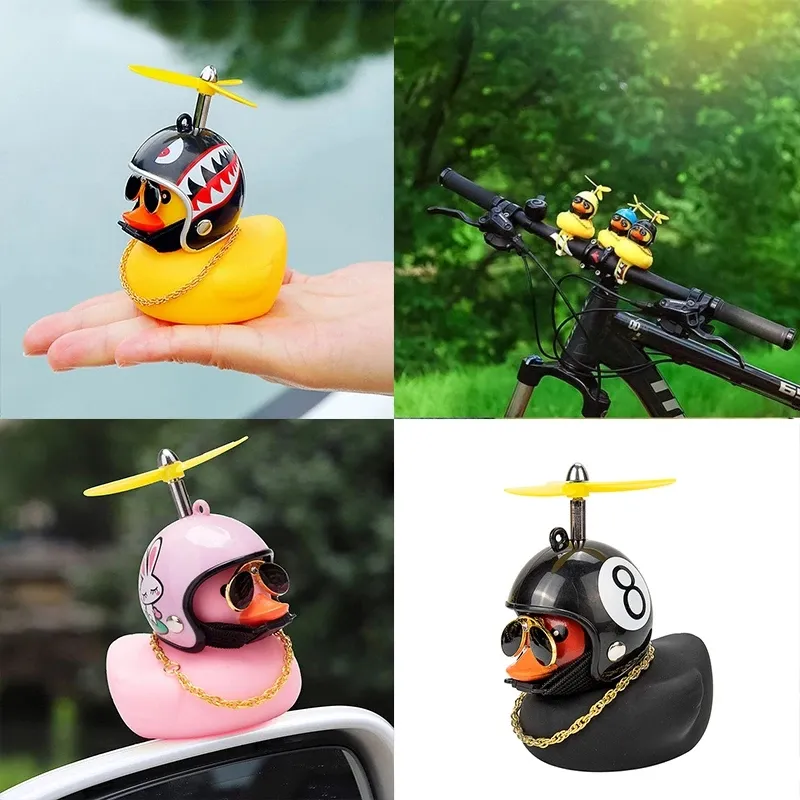 bike duck with helmet Bicycle Rubber Ducky Make a splash with our Duck Helmet Cover Car Decoration Rubber Duck Bike