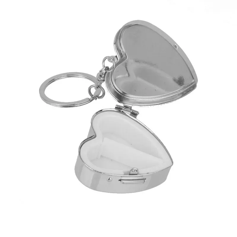 Heart Shaped Metal 2 Grid Pill Box boxes Organizer Medicine Container Case Jewellery Storage Pocket Portable Heart Shape