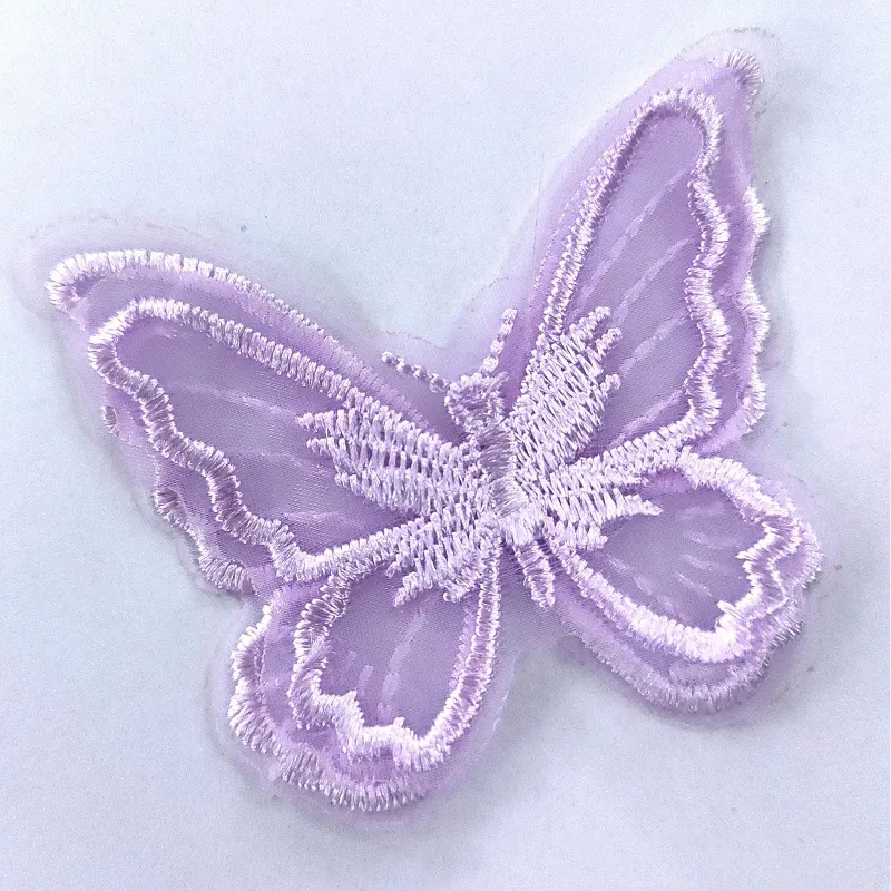 200pcs DIY Stereo podwójne warstwy organza motyl haft haft koronkowy tkanina aplikacja Patch naklejki ubrania Dekoracja