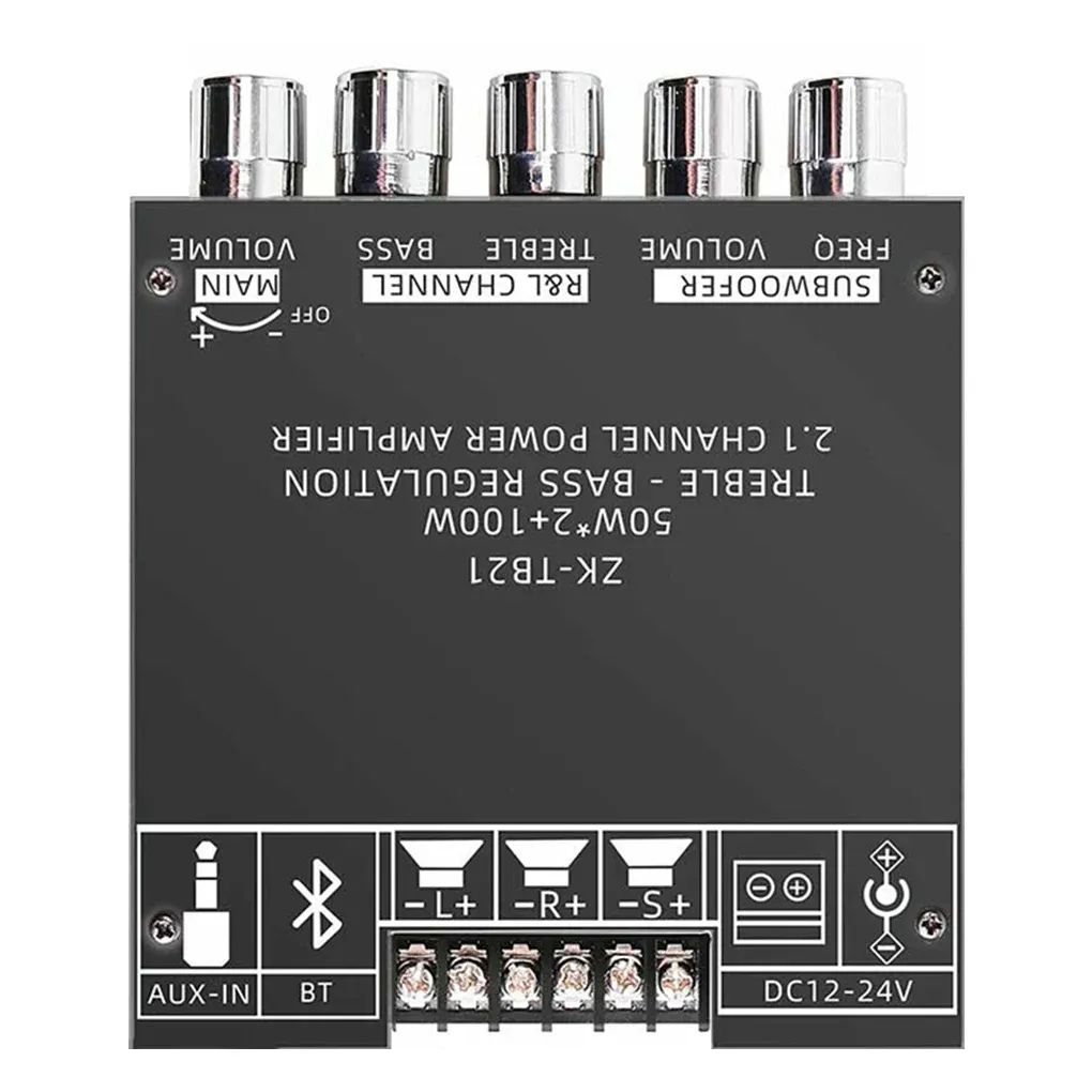 Amplifiers ZKTB21 Bluetooth 5.0 Subwoofer Amplifier Board 50WX2+100W 2.1 Channel Power Audio Stereo Amplifier Board Bass AMP