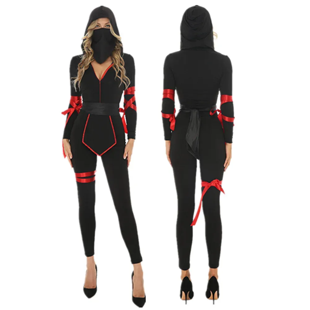 Lady Ninja Cosplay Costume Black Red Jumpsuit Masked Samurai Warrior 2024 Halloween From Homepro12 38.19 DHgate.Com