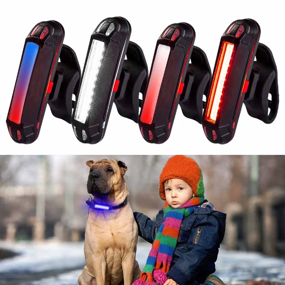 1PCS Rechargeable USB LED Bicycle Tail Light Mountain Bike Safety Warning Front And Rear Flashing Lights Night Riding Accessory