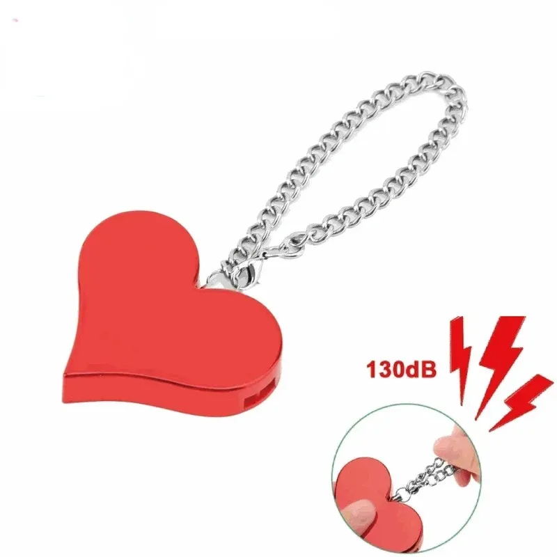 130DB Personal Alarm Attack Alarm Heart Shape Personal Security Alarm Keychain Emergency Self D efense Siren