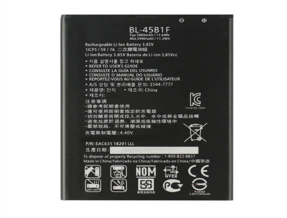 1x 3200MAH BL45B1F BL45B1F batteria di sostituzione per LG V10 H968 H961N H900 H901 VS990 F600 F600L F600K H960A LS9925268071