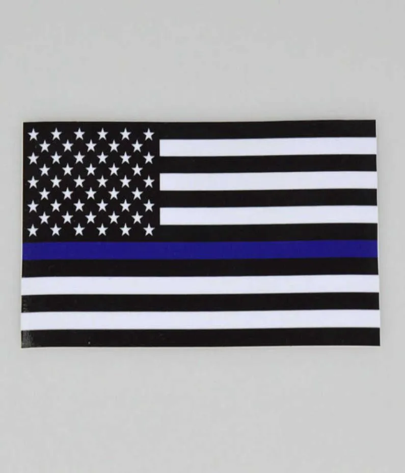 Cienka Blueline USA Flag policja naklejka samochodowa flagowa flagowa Komputer 943635 cm okno CYZ30795819712