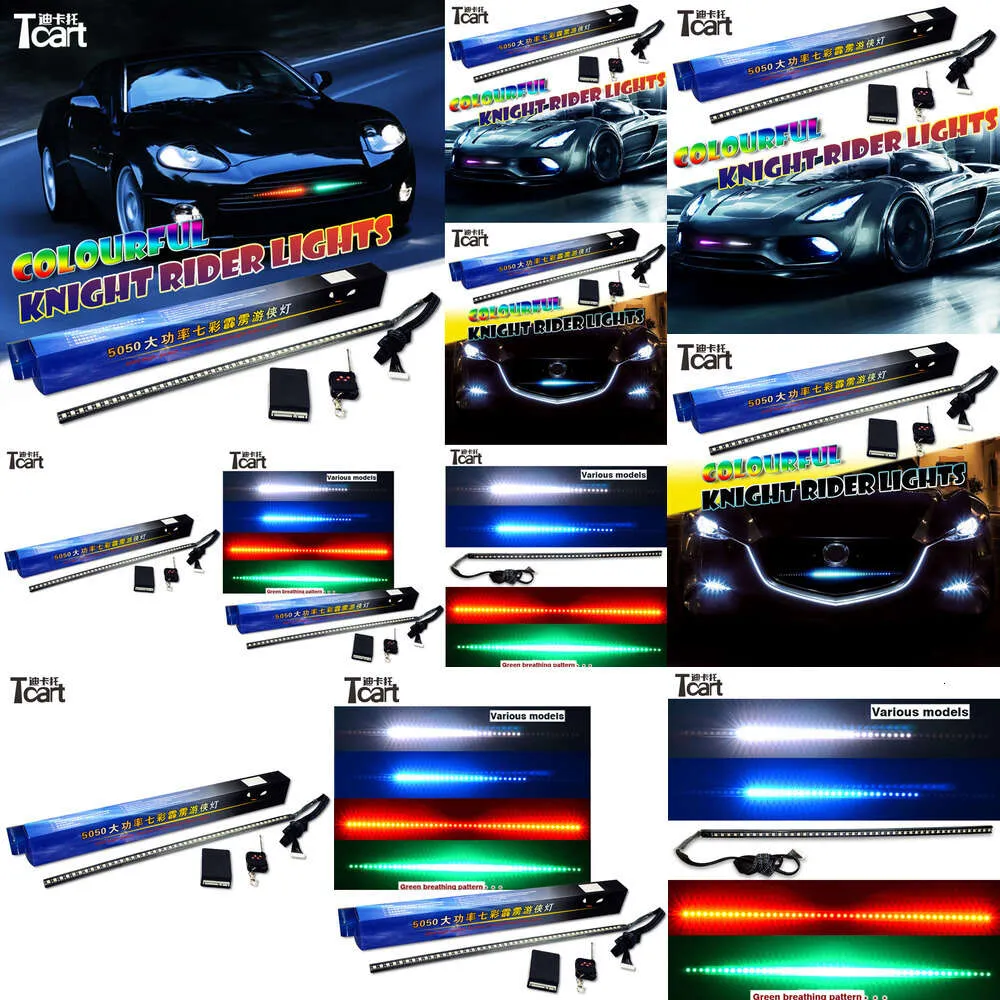 147Model 54cm 48LED RGB Controle remoto LED Knight Rider Lights Atmosfera Decorativa Lâmpada Sinal de Aviso Luz para