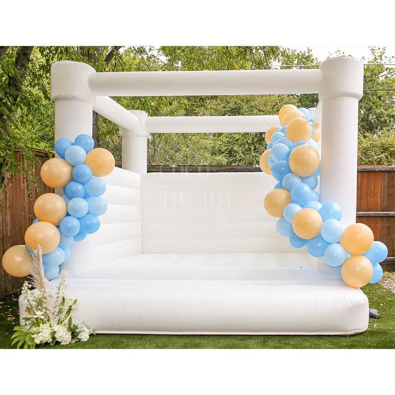 15x15x10ft-4.5mlx4.5mwx3mh activités de plein air Modular Wedding Bouncer House Sautage Château gonflable Adultes enfants Maison blanche pour une fête