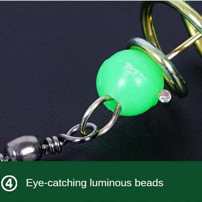 10-Pack Stainless Steel Spring Fishing Feeders - Bait Cage Holders With Pendant Beads For Freshwater & Saltwater