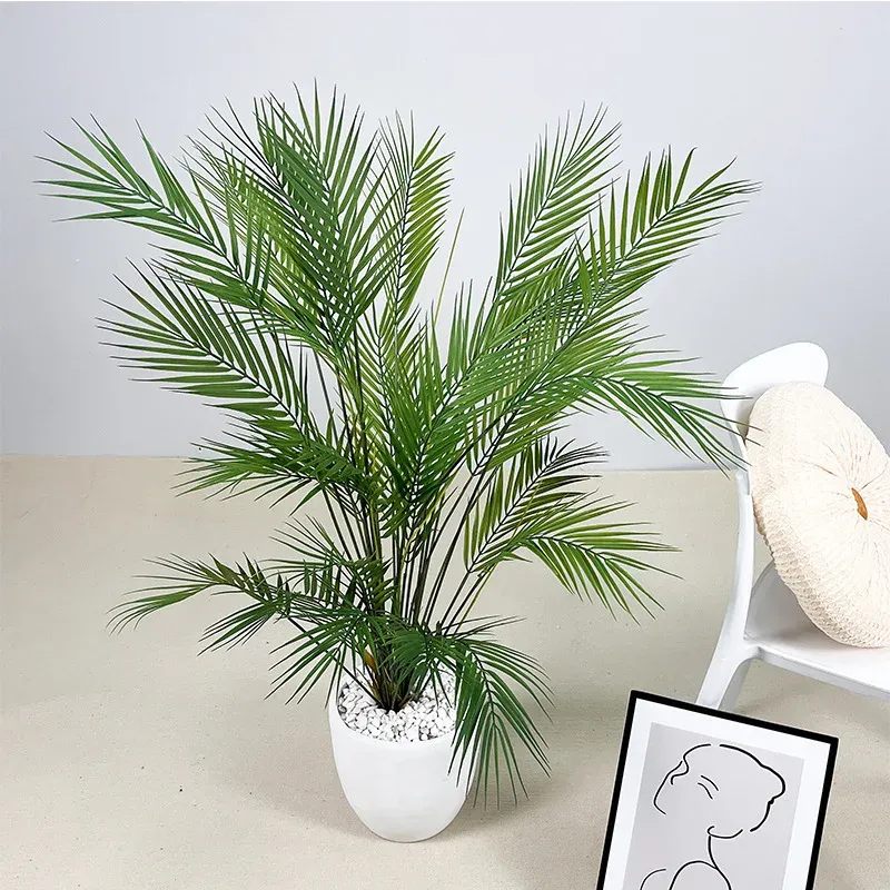 Kunstmatige palmboom plastic planten takken nep cycasbomen groene faux tropische bladeren voor huis tuin binnen decor