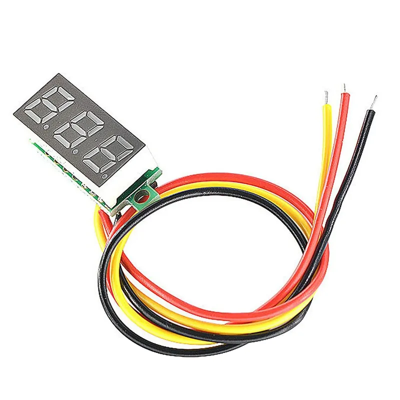 DC Voltmètre Affichage 3 fils DC 0-100V Tester de tension 0,28 pouce Panneau LED 4 couleurs combinées mini