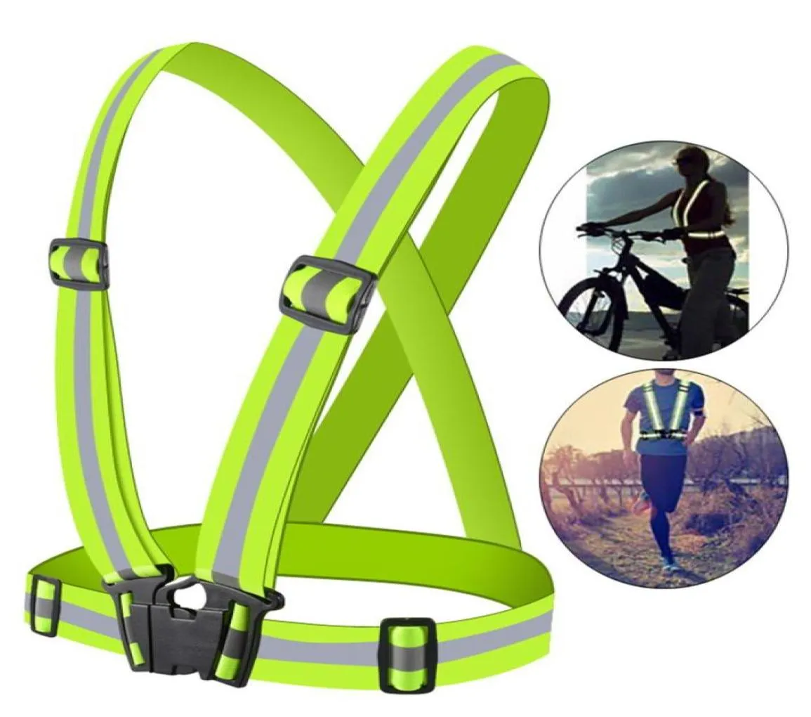 Justerbar utomhuskörningscykling Vest Harness Reflective Belt Safety Jacket Ny Chic7593684