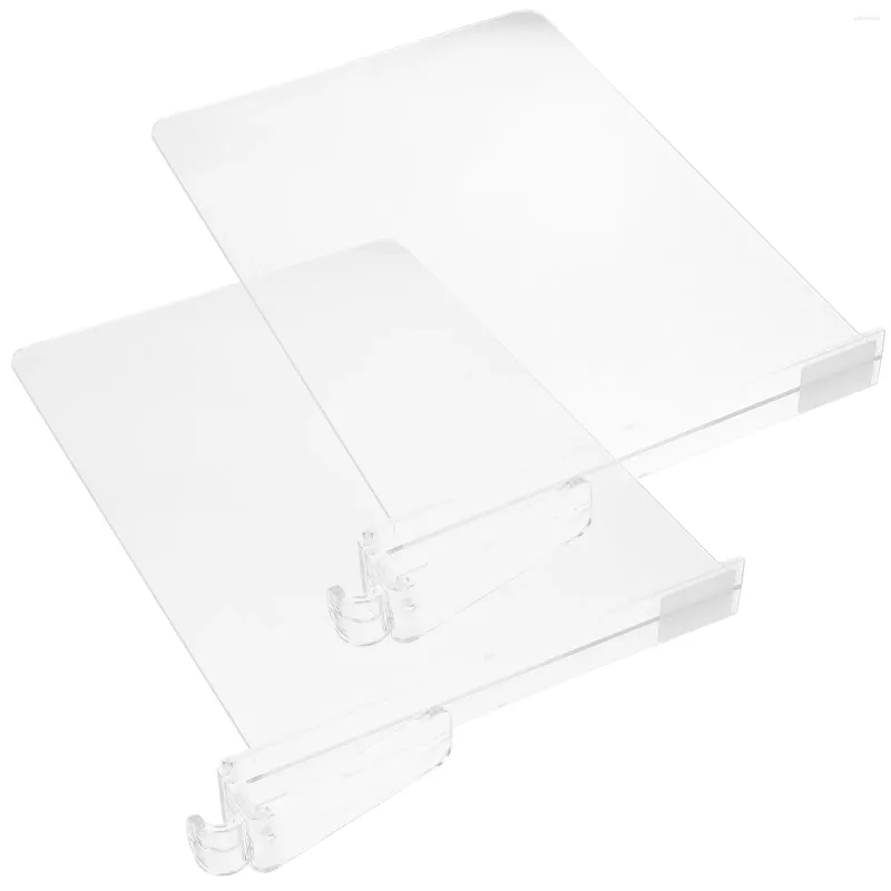 Förvaringspåsar 2 datorer Klädhylla Separator Grid Book Divider Cabinet Accessory Plastic Multi-Function Clear Dividers