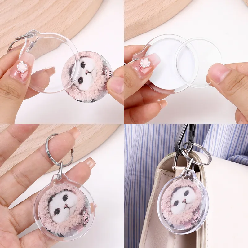 Ins Transparent Photo Frame Crame Creative Acrilic Pare Pare Diy вставить фотографии коробки для хранения сплит тип Keyring Friend