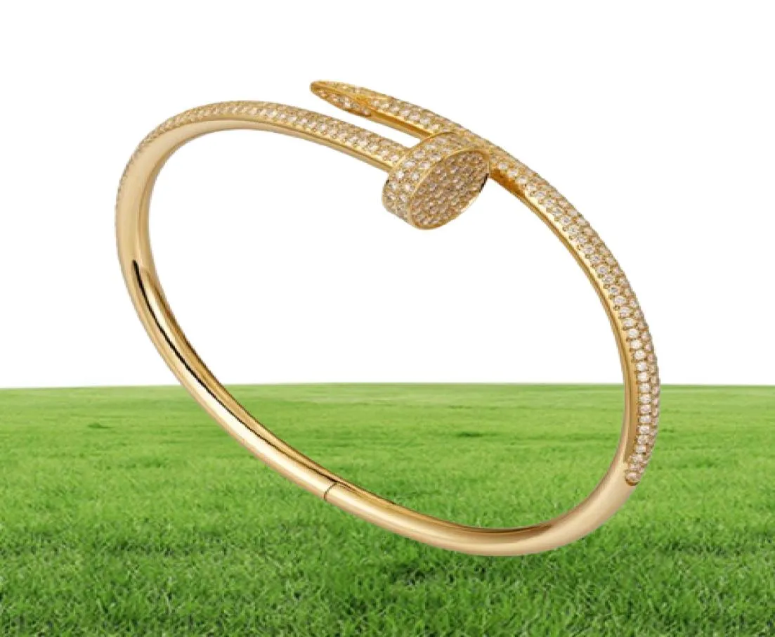 Nagelarmband designer armband lyxiga smycken för kvinnor Bangle Star Diamond Titanium Steel Alloy Goldplated Process Fade Never Fade 6895317