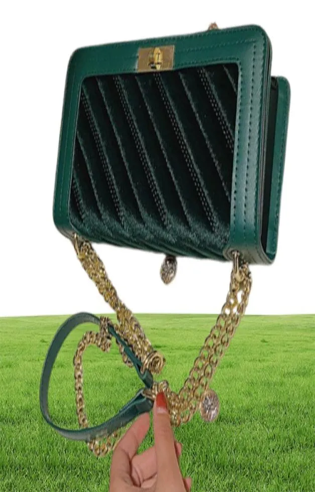 Sacs de soirée Stripe Luxury Velvet épaule pour femmes Femme Femelle Chain Metal Hasp Handbag Trendy Square Royal Blue Crossbody Bag S5114283
