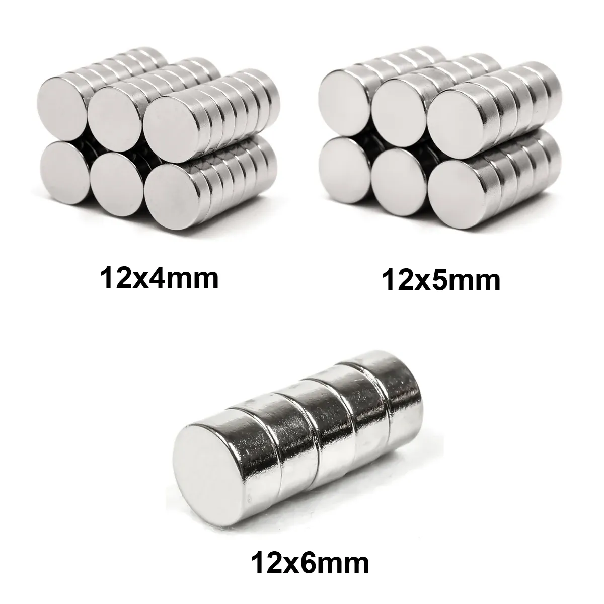 Zoofoxs 12x1 12x1.5 12x2 12x3 12x4 12x5 12x6mm kleiner runder Neodym -Magnet Strong Seltenerde Ndfeb Permanentmagnete für DIY