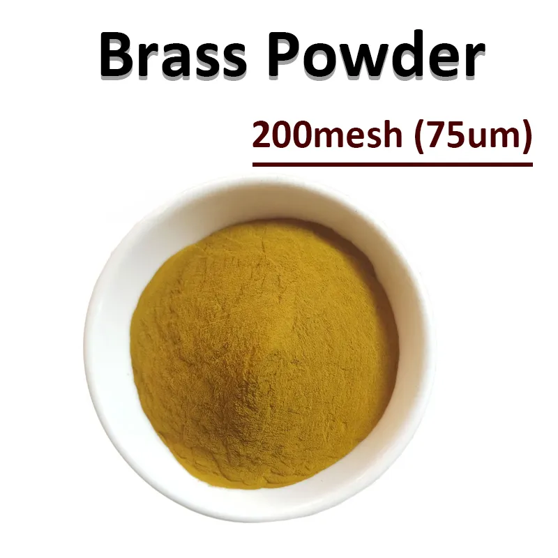 Premium messing metaalpoeder 200mesh (75UM) Ultrafine 99,9% geel koper ingelegd messing poeder