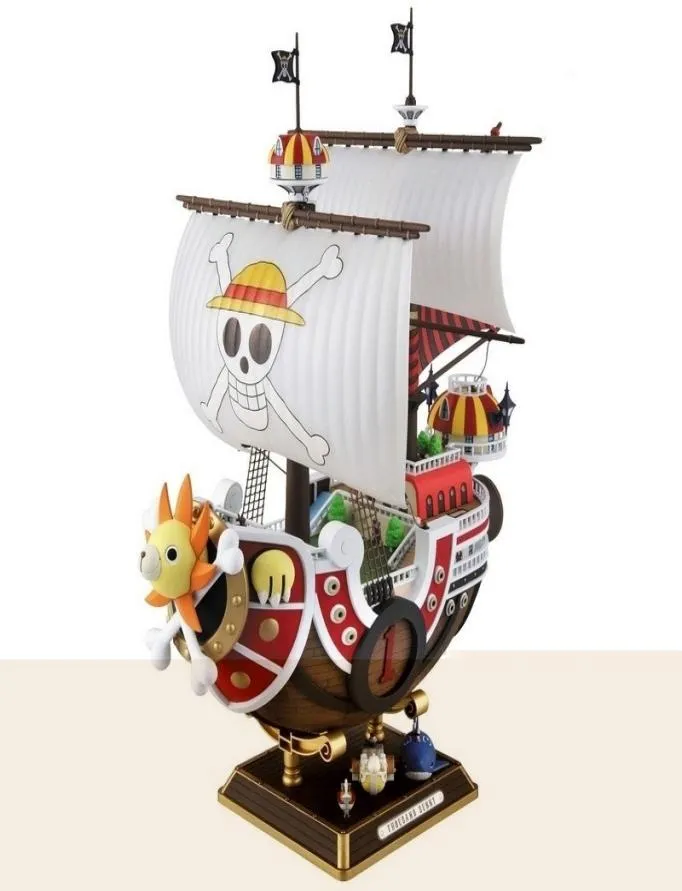 35CM Anime One Piece Thousand Sunny Going Merry Boat PVC Action Figure Collection Pirate Model Ship Toy Assembled Christmas Gift Y2166088