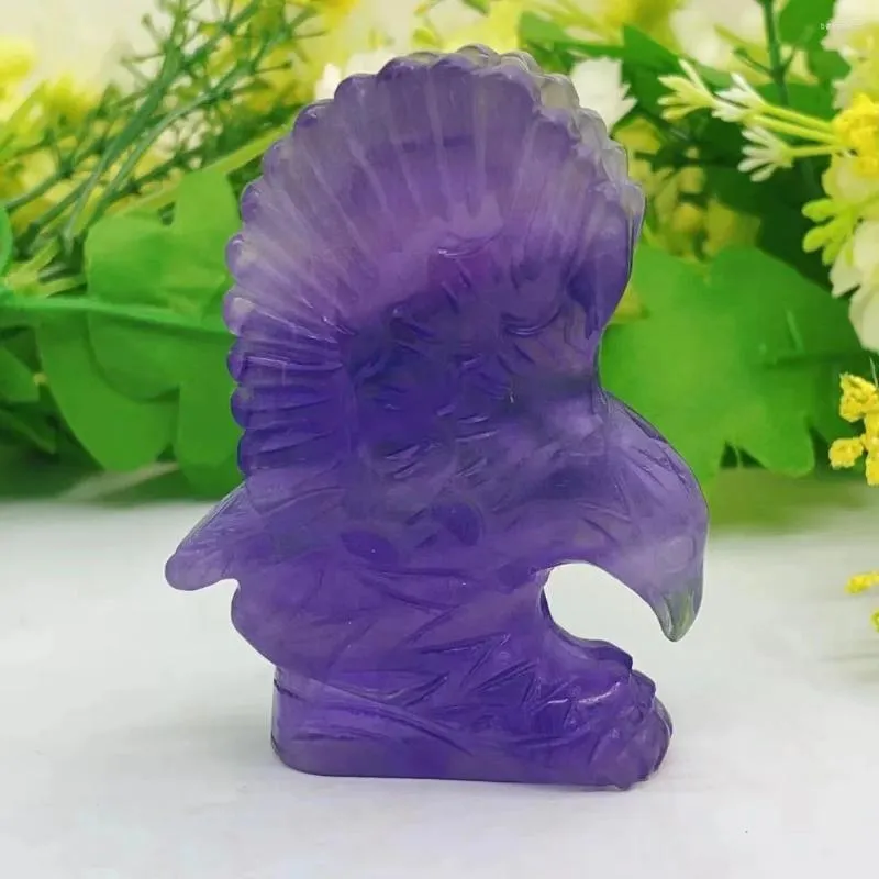 Figurine decorative da 7 cm Florite Eagle intagliata Statue animali Crystal Craft Regali Decorazioni per ufficio