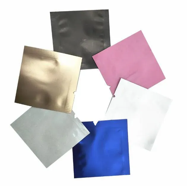 4.5x4.5cm Open Top Mylar Foil Packing Bag Heat Sealable Vacuum Package Bag Pure Aluminum Foil Bags Kitchen Candy Sugar Spice Storage Pouches