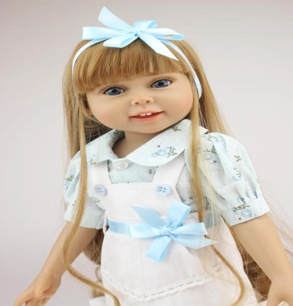 18039039Fashion Girl American Doll Realistic Soft Full Silicone Reborn Christmas and Birthday Giffer for Children5191193