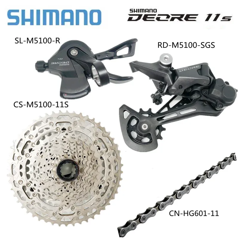 Shimano Deore M5100 11Speed Groupset Shifter Rear Derailleur CS-M5100 CASSETTE 42/51TチェーンHG601 MTBバイク11Sグループセット