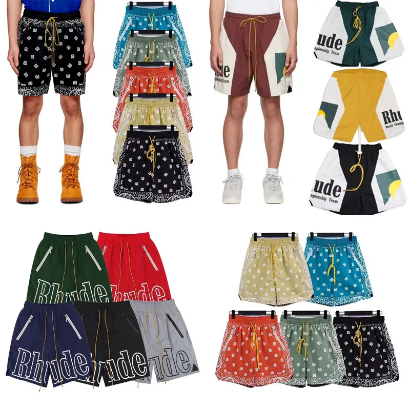 24SS Rhude Herren T-Shirt-Shorts für Männer hochwertige Tess Designer Casual Mode Kurzarm Europa Amerika Frauen Runde Hals T-Shirts und kurze US-Größe S-XL