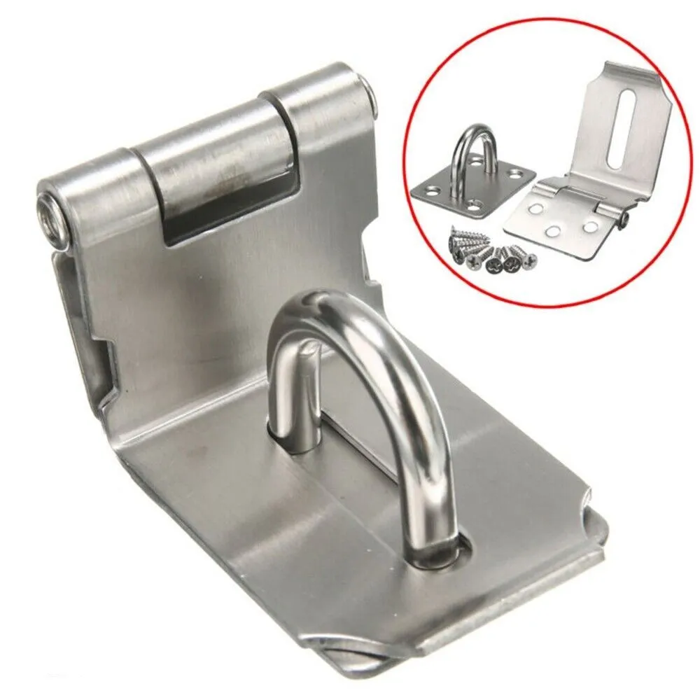 Gate Latch Padlock Hasps 5-Pack Stainless Steel - 4.2 Inch Security Door Latches With Screws Security Gate Hardware Stainless Steel Hasp Latch - View #8