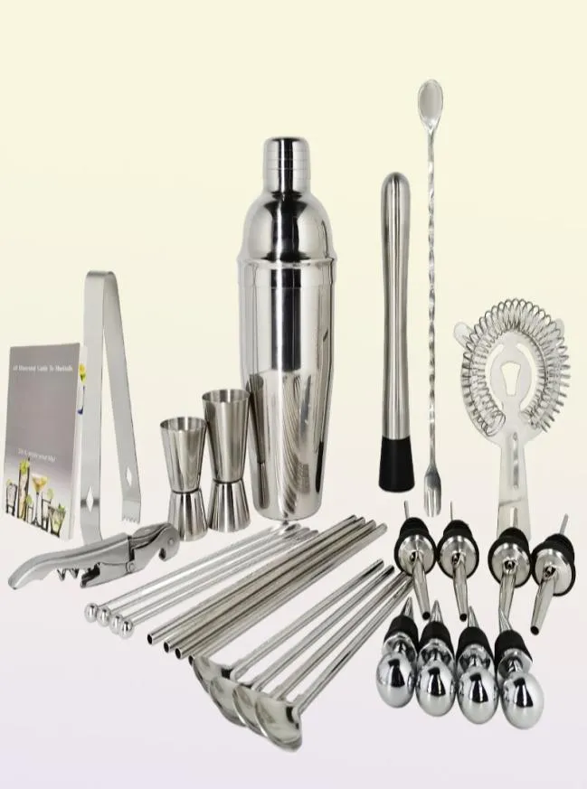 Bar Tools BARTENDER KIT 130 Deel Cocktail Shaker Set met roestvrijstalen roterende standbalkgereedschap voor geschenkervaring voor drankje MI8071229