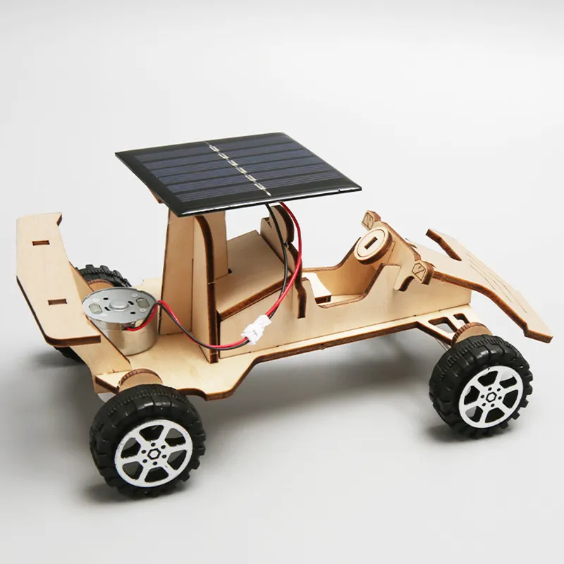 Énergie solaire en bois Modèle de voiture de course Kid