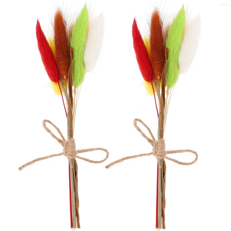 Decorative Flowers 2 Pcs Dried Bouquet Wedding Boutonniere Setaria Viridis Corsage Graceling Bridesmaid Foxtail Decoration