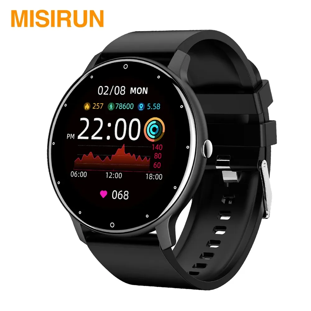 Смотреть Misirun Zl02d Smart Watch для мужчин Женщины Водонепроницаемые сердечные ристы Sport Fitness Sports Smart Wwatch для iPhone Android Xiaomi Huawei