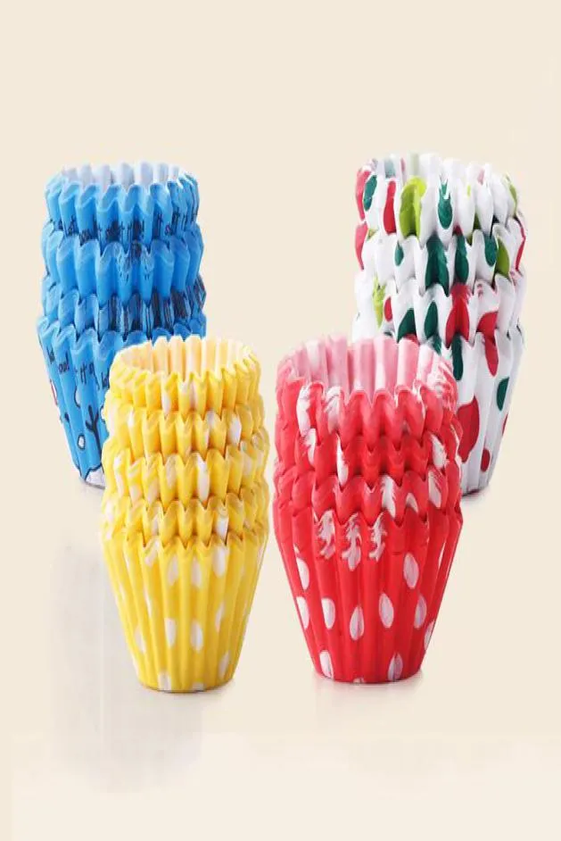 Mini -maat diverse papier Cupcake Liners Muffin Cases Baking Cups Cake Cup Cake Mold Decoratie 25 cm Base9587415