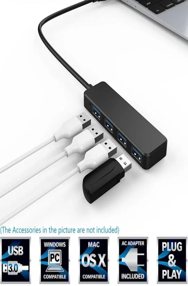 Adattatore per computer USB ad alta velocità Adattatore 4 porte Multi USB 20 Cavo di estensione splitter per PC Accessori per tastiera per mouse laptop4090432