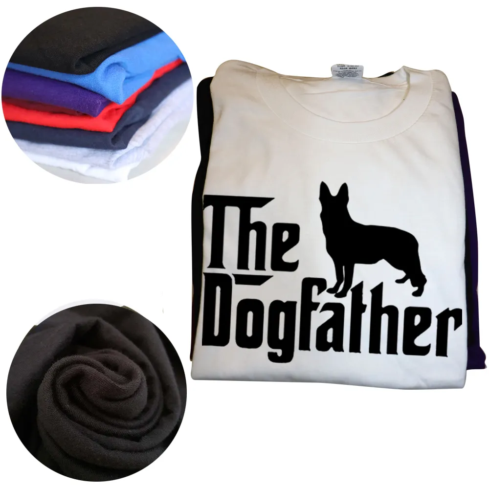 The Dogfather German Shepherd Dog Dad T Shirts Graphic Streetwear Short Sleeve Birthday Gifts Summer Style T-shirt Mens Clothing