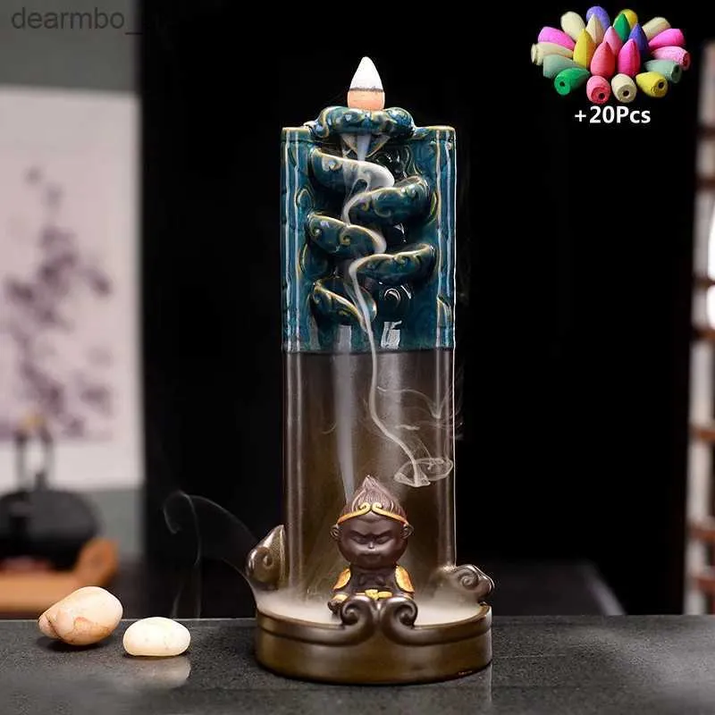 Arts and Crafts Luxury ift Waterfall Backflow Incense Burner The Kin Holder Creative Home Office Decor Handicraft Ceramic Censer L49
