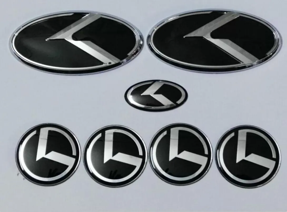 7pcs new Black K Logo Emblem для Kia New Forte YD K3 2014 2015Car Emblems3d Sticker3723438