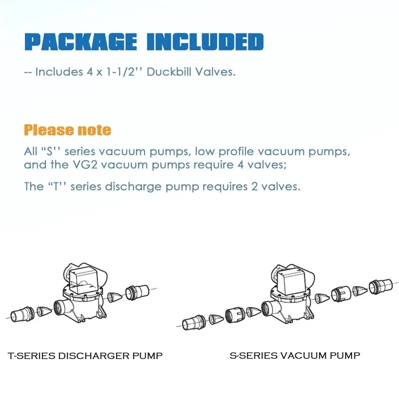 MX Duckbill Valve Kit Replace for Dometic 385310076 Compatible for Sealand Vacuum Generators S and T Series Pumps