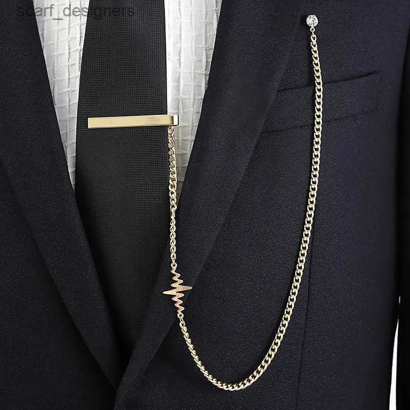 how to wear a tie clip with chain