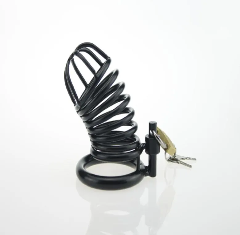 High Quality Male Large Black Cage with 3 sizes 40mm 45mm 50mm Lockable Penis Lock Metal Cock Ring for Men4313673